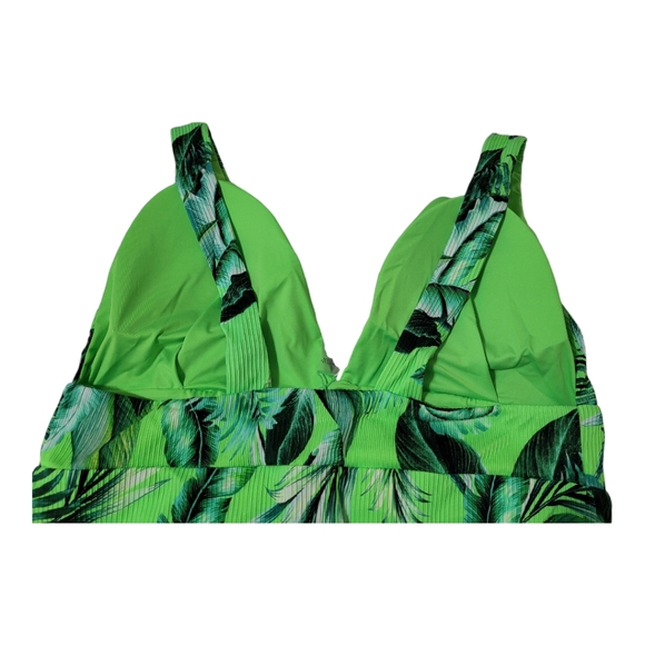 Costal Waves Swimwear Green Floral Size 3X - Picture 7 of 7
